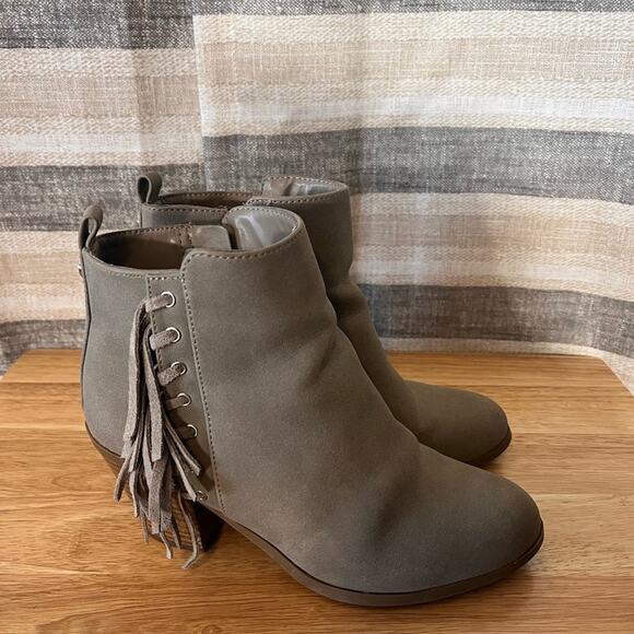 Circus By Sam Edelman Tan Fringe Heeled Ankle Boots‎ Size 6 - Picture 1 of 9